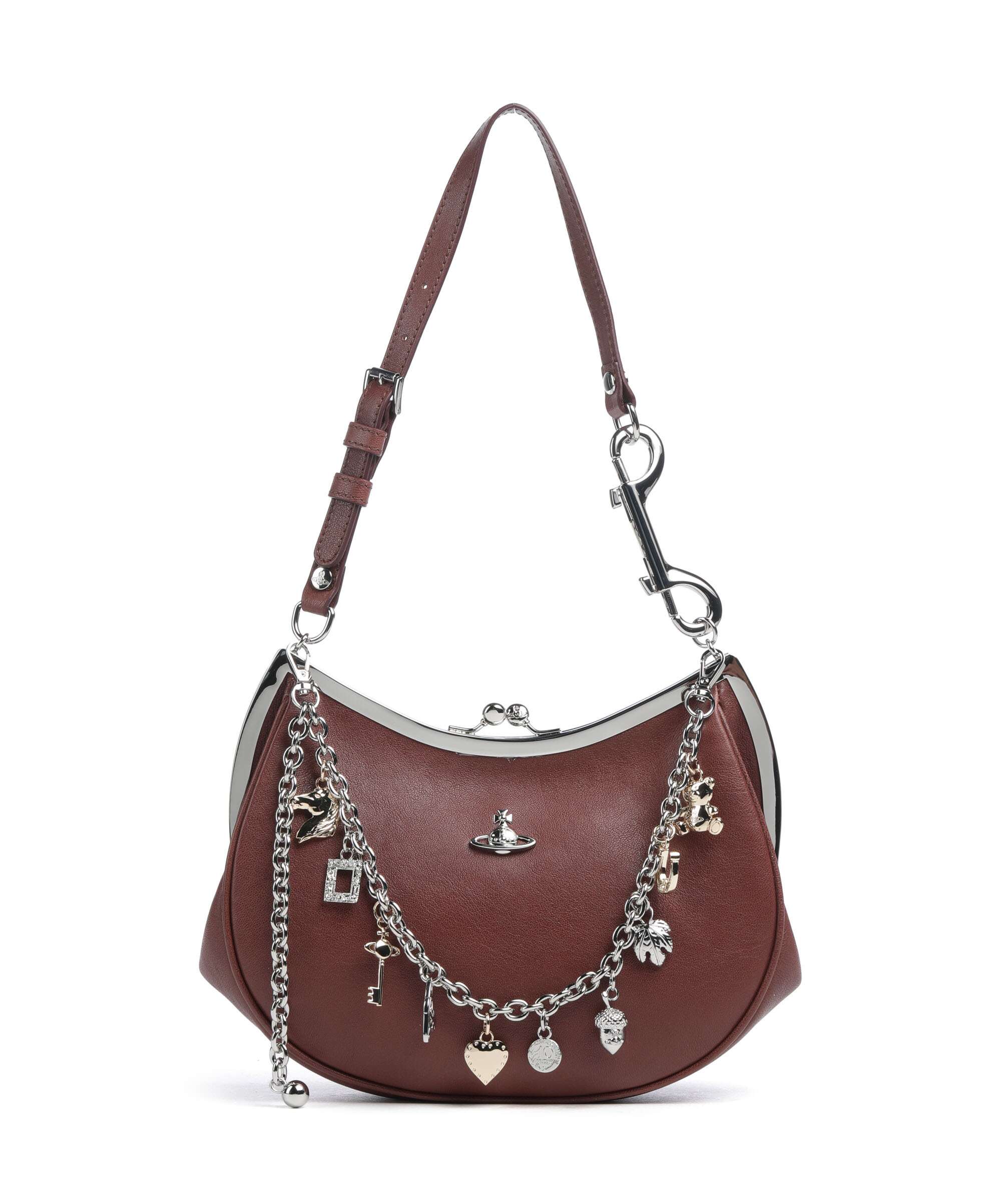 Vivienne Westwood Charm Frame Supple Schoudertas chestnut