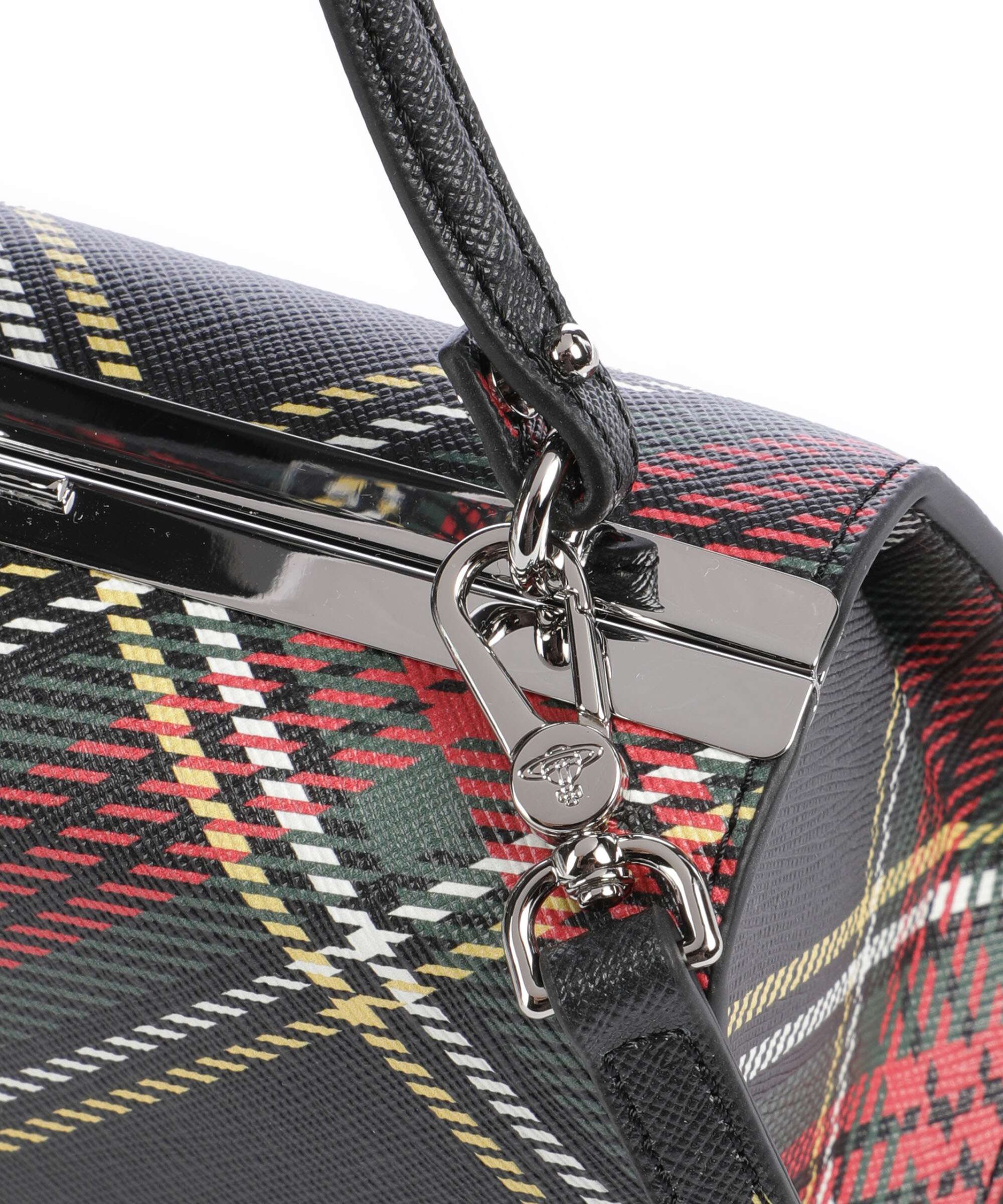Vivienne Westwood Doll Frame Saffiano Printed XL Handtas chelsea tartan - Image 4