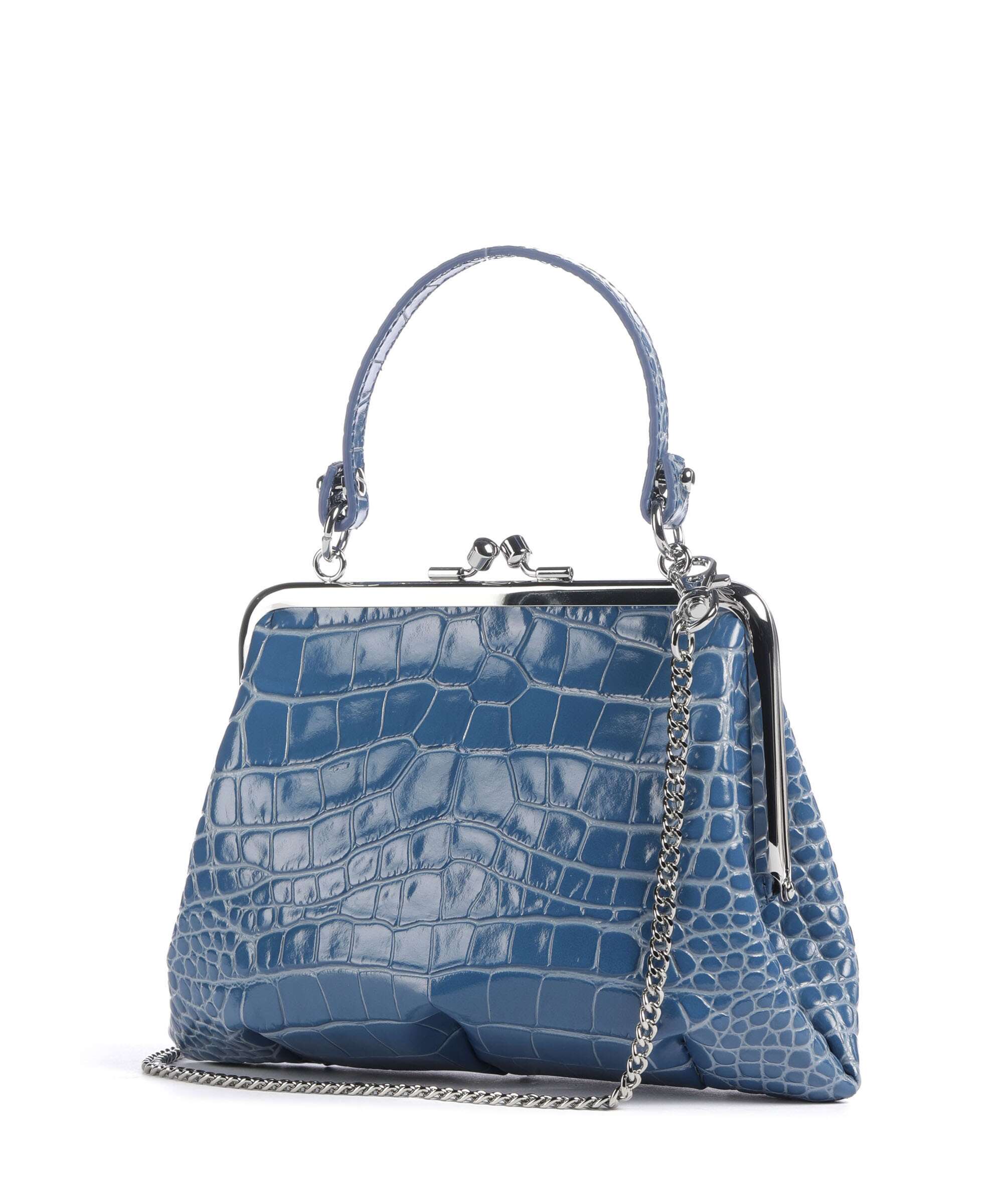 Vivienne Westwood Granny Frame Embossed Croc Handtas blue - Image 2