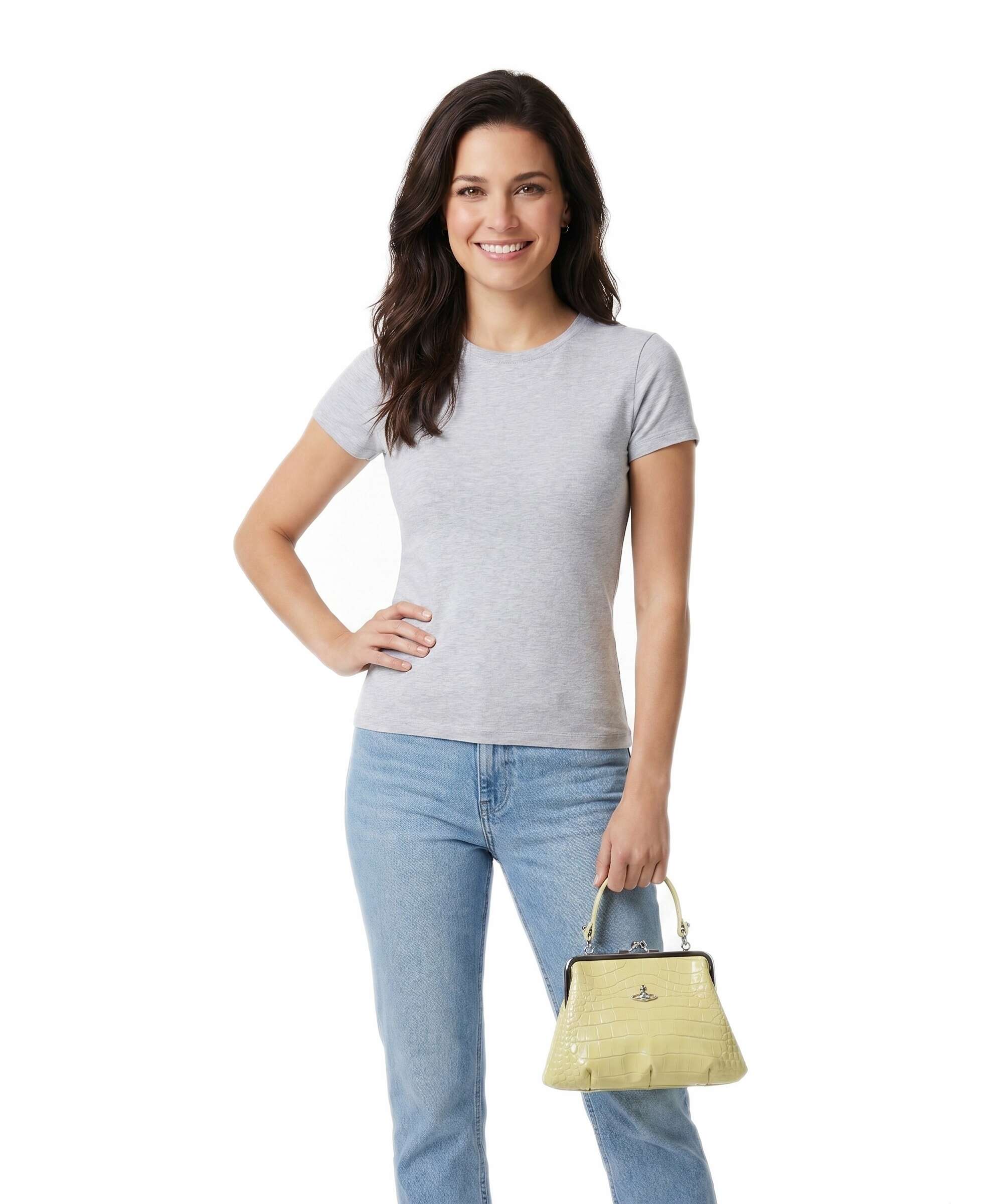 Vivienne Westwood Granny Frame Embossed Croc Handtas lime green - Image 3