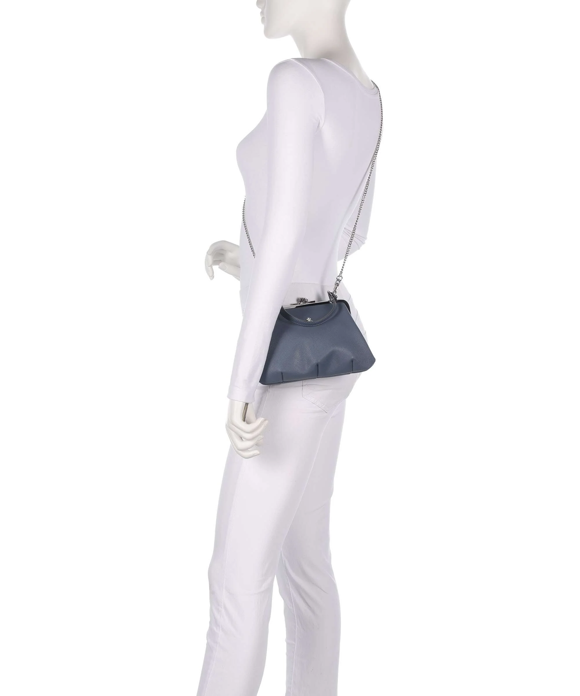Vivienne Westwood Granny Frame Saffiano Handtas denim blue - Image 3