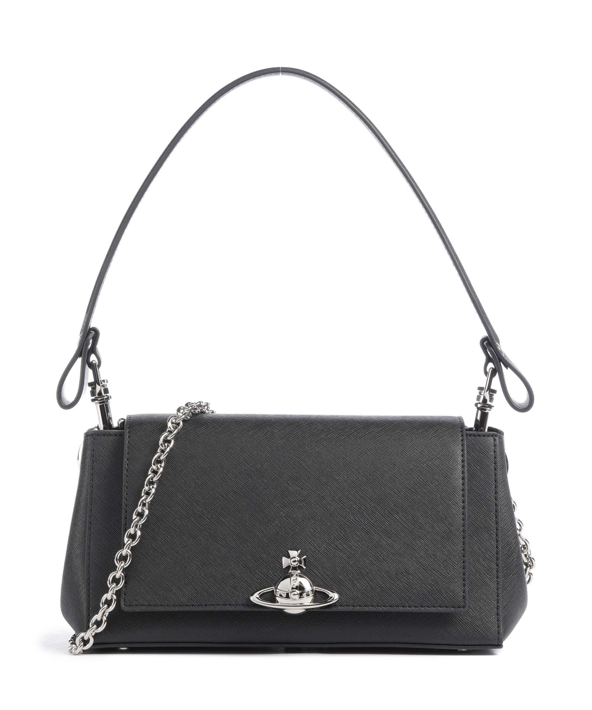 Vivienne Westwood Hazel Saffiano Plain Medium Schoudertas black