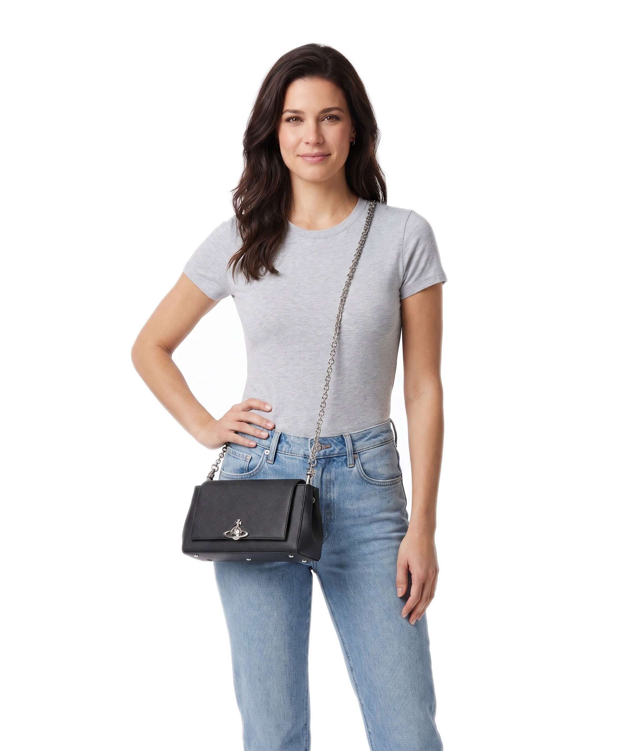 Vivienne Westwood Hazel Saffiano Plain Medium Schoudertas black - Image 3