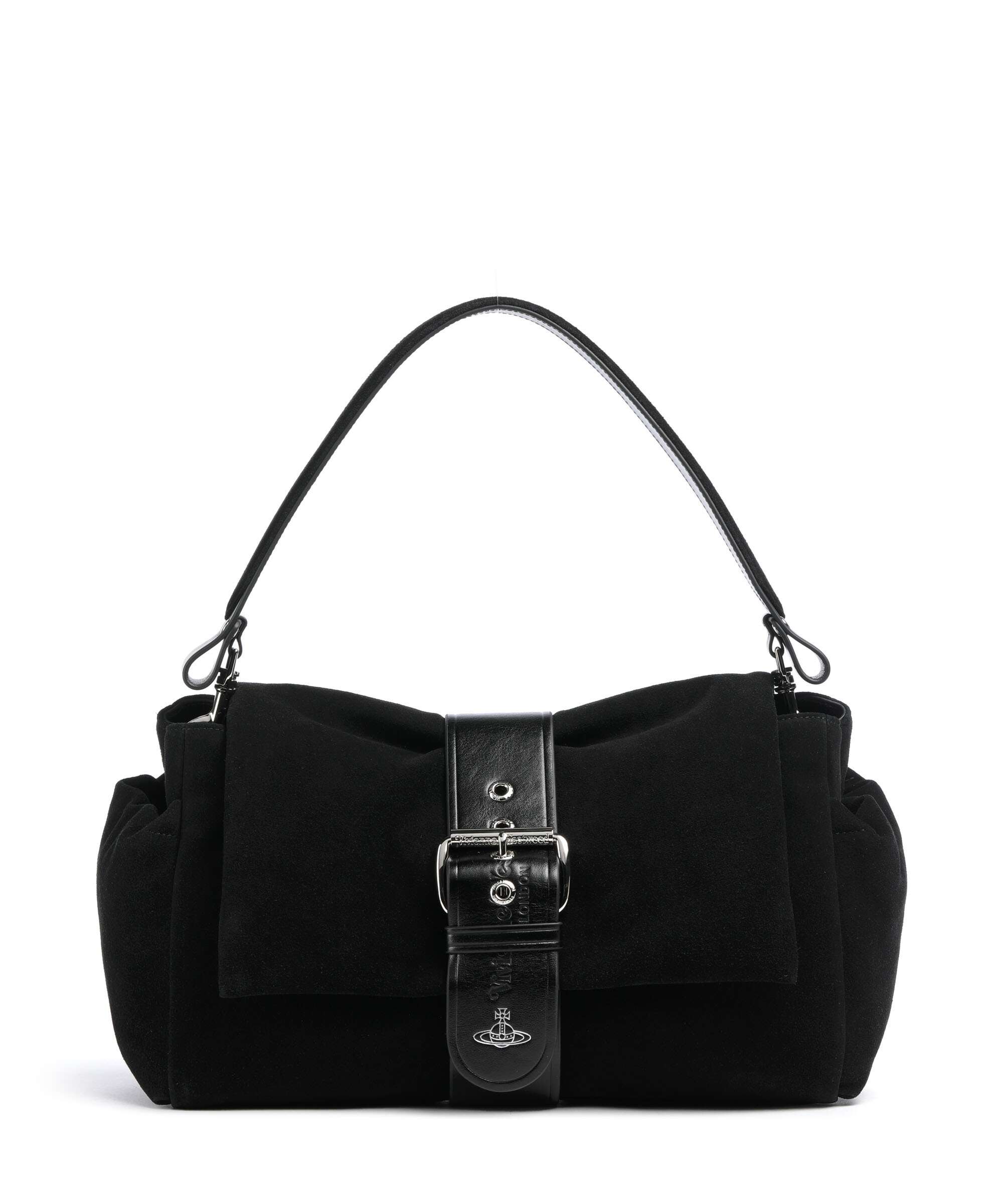 Vivienne Westwood Hazel Suede Treasure XL Schoudertas black