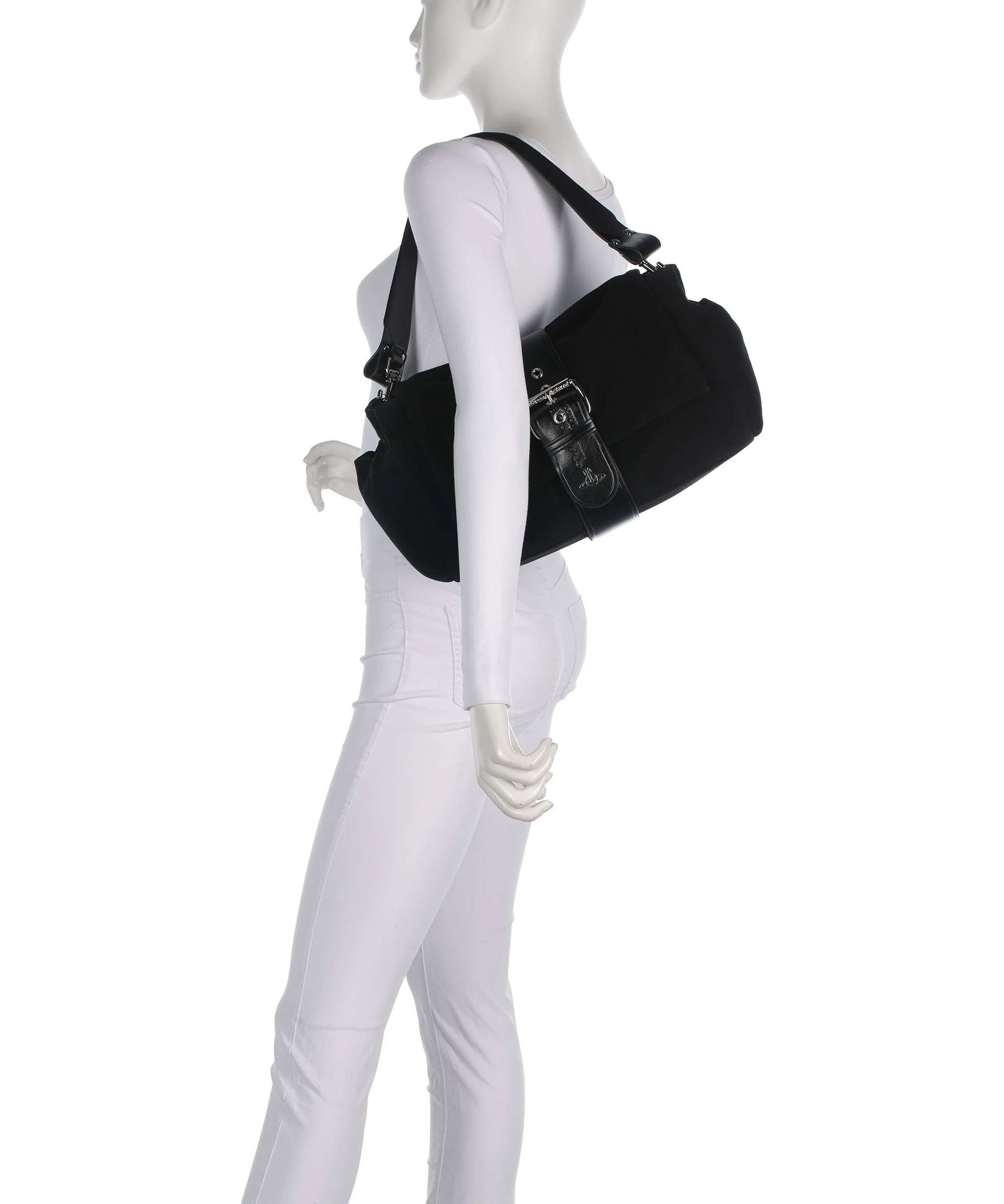Vivienne Westwood Hazel Suede Treasure XL Schoudertas black - Image 3