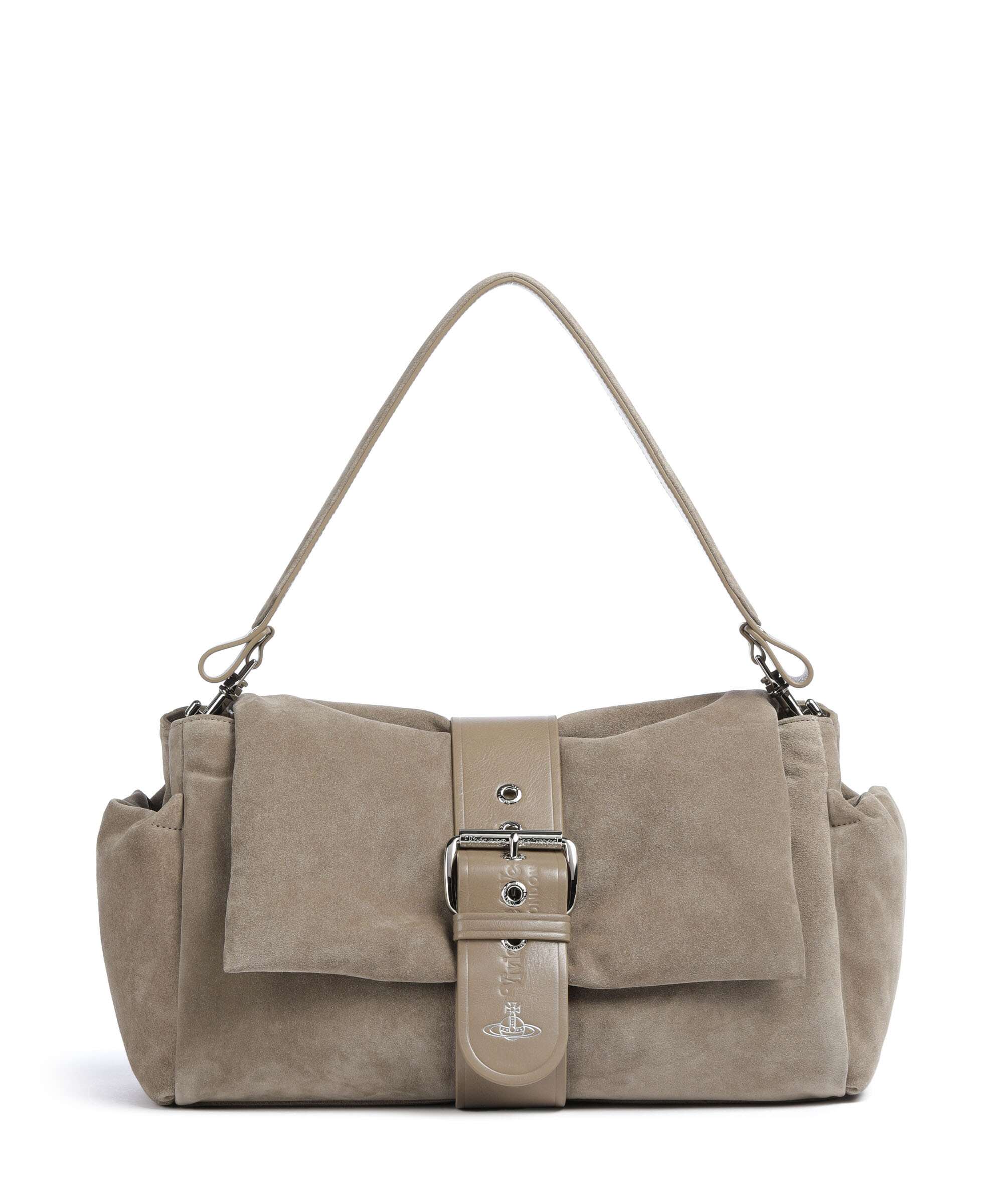 Vivienne Westwood Hazel Suede Treasure XL Schoudertas stone
