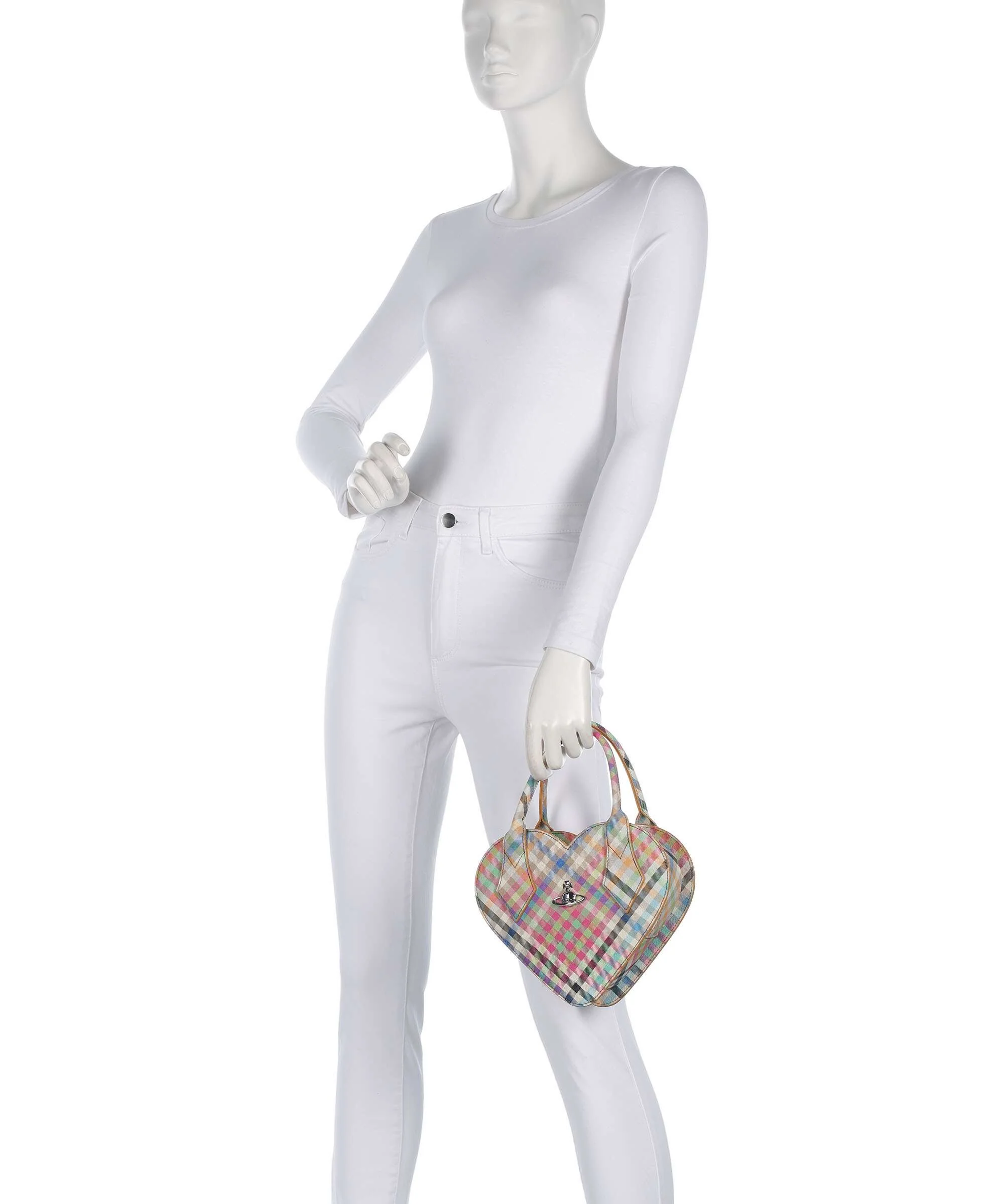 Vivienne Westwood Josephine Heart Buccia D'Arancia Handtas heather plaid - Image 3