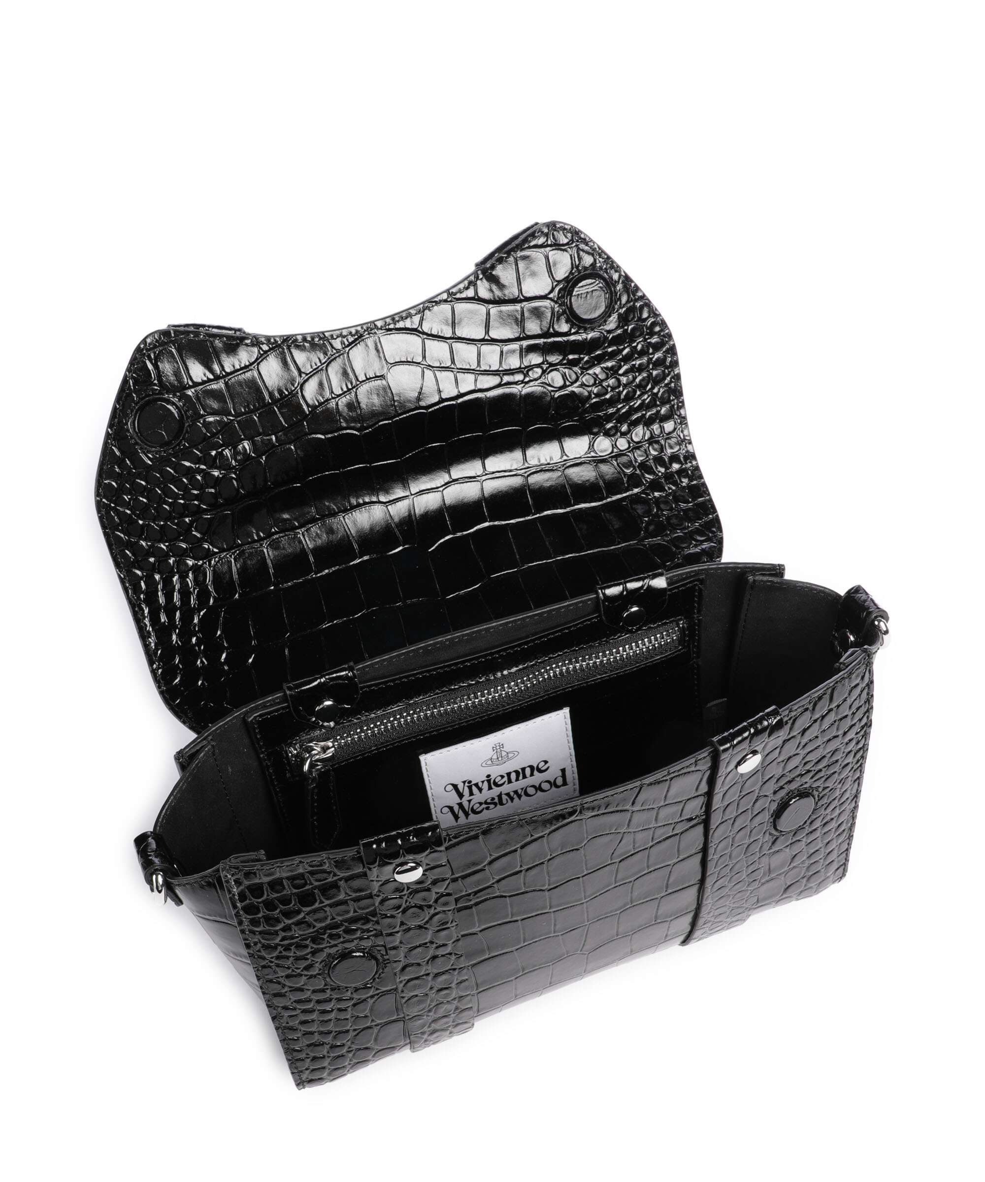 Vivienne Westwood Kimmy Embossed Croc Crossbody tas black - Image 6