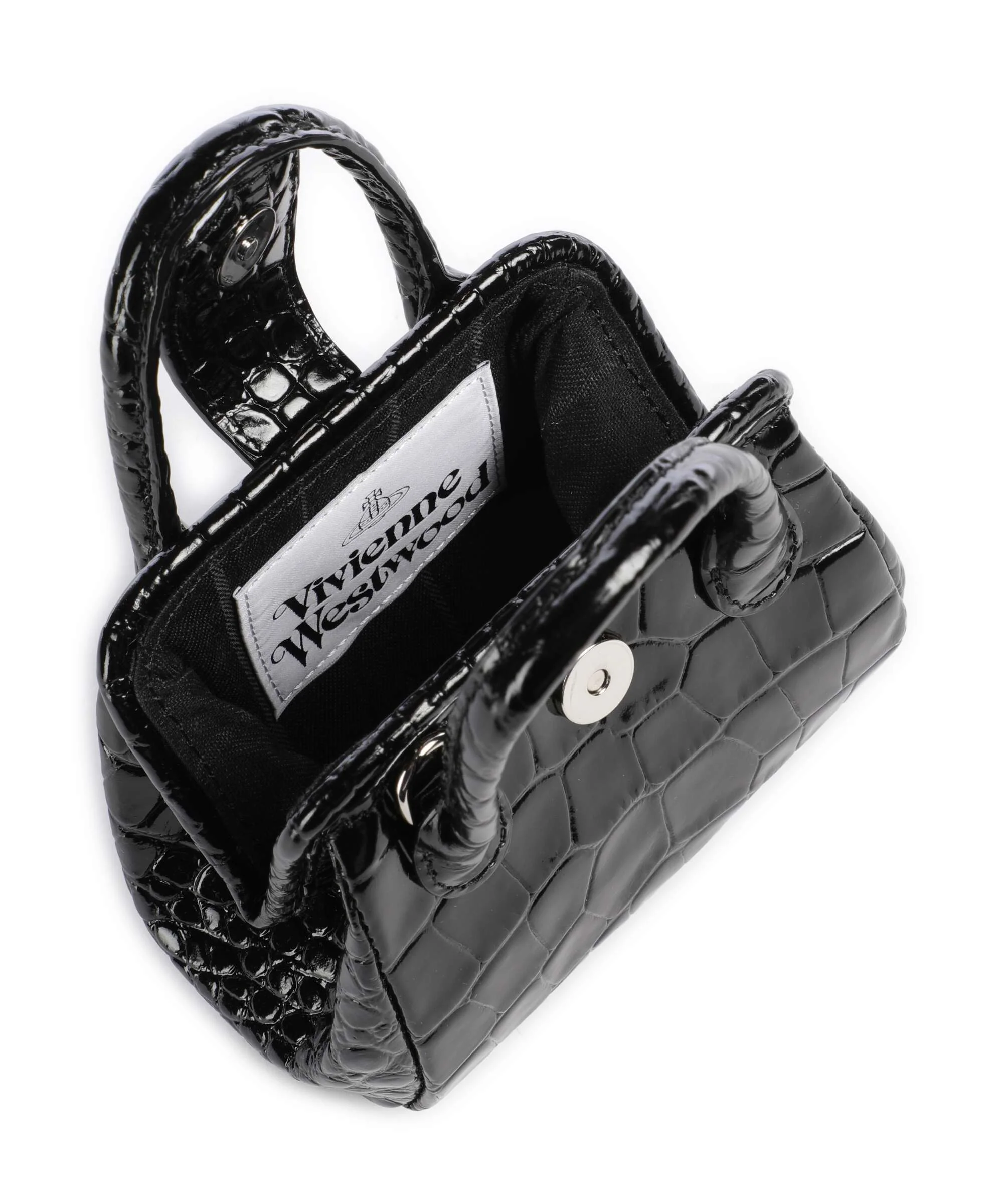 Vivienne Westwood Pamela Embossed Croc Mini Crossbody tas black - Image 5