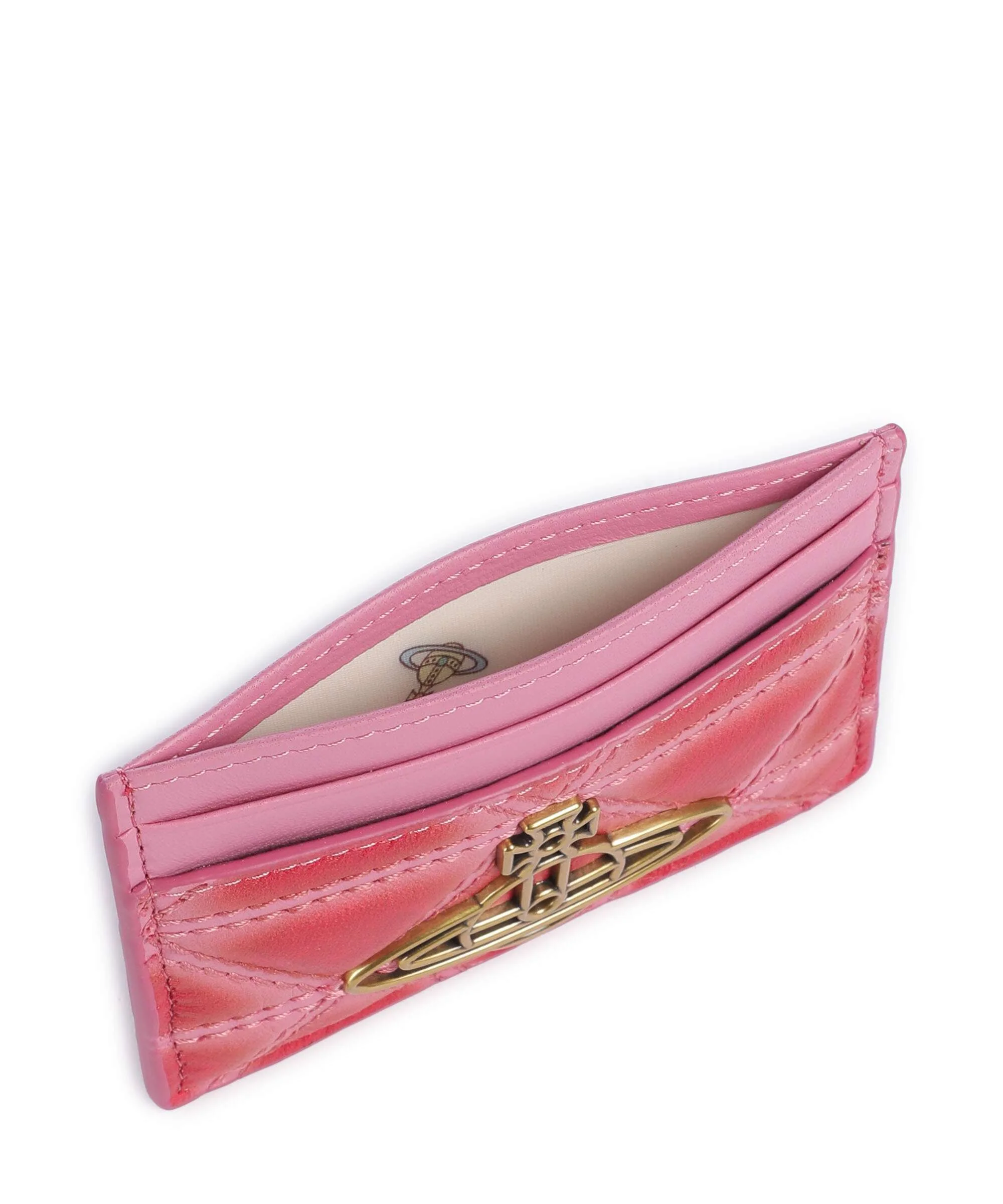 Vivienne Westwood Quilted Nappa Print Creditcardhouder pink/red - Image 4