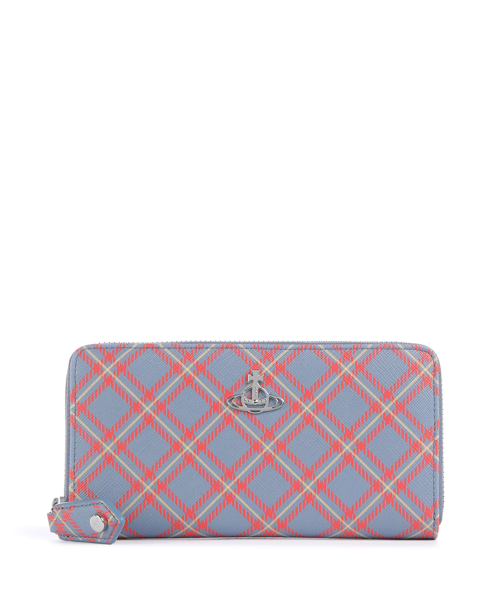 Vivienne Westwood Saffiano Printed Classic Portemonnee blue/orange tartan