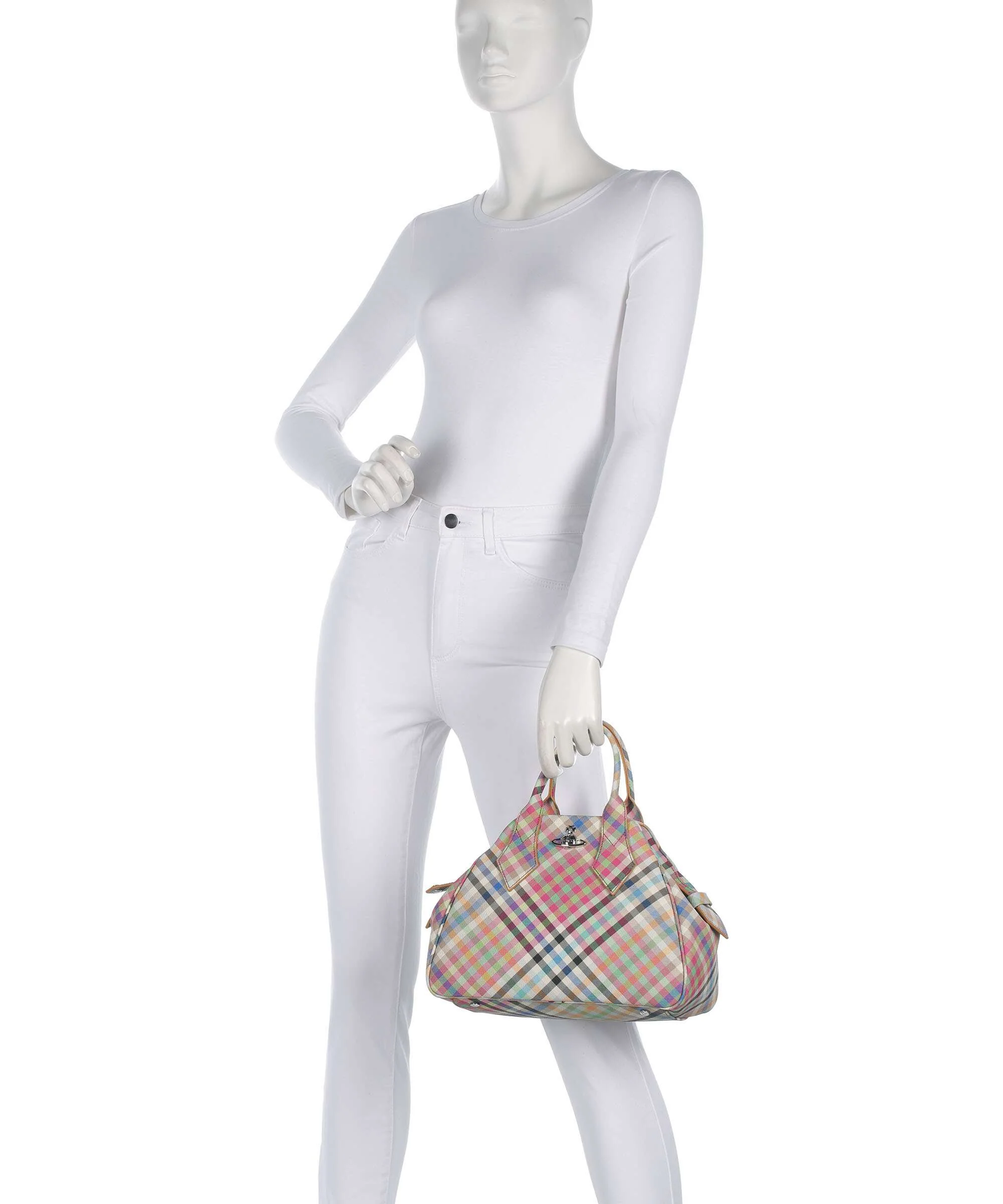 Vivienne Westwood Yasmine Buccia D'Arancia Medium Handtas heather plaid - Image 3