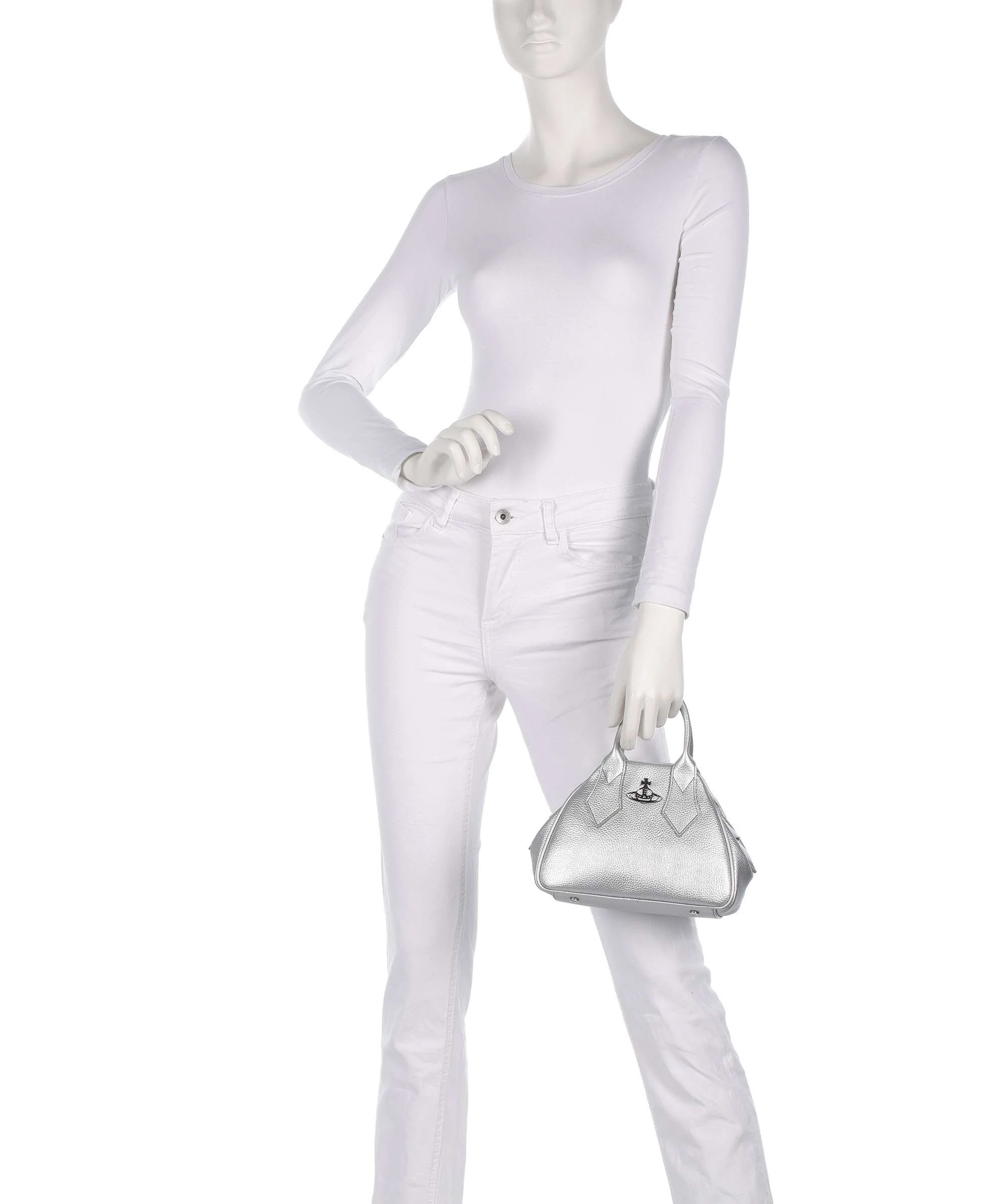 Vivienne Westwood Yasmine Grain Small Handtas silver - Image 3