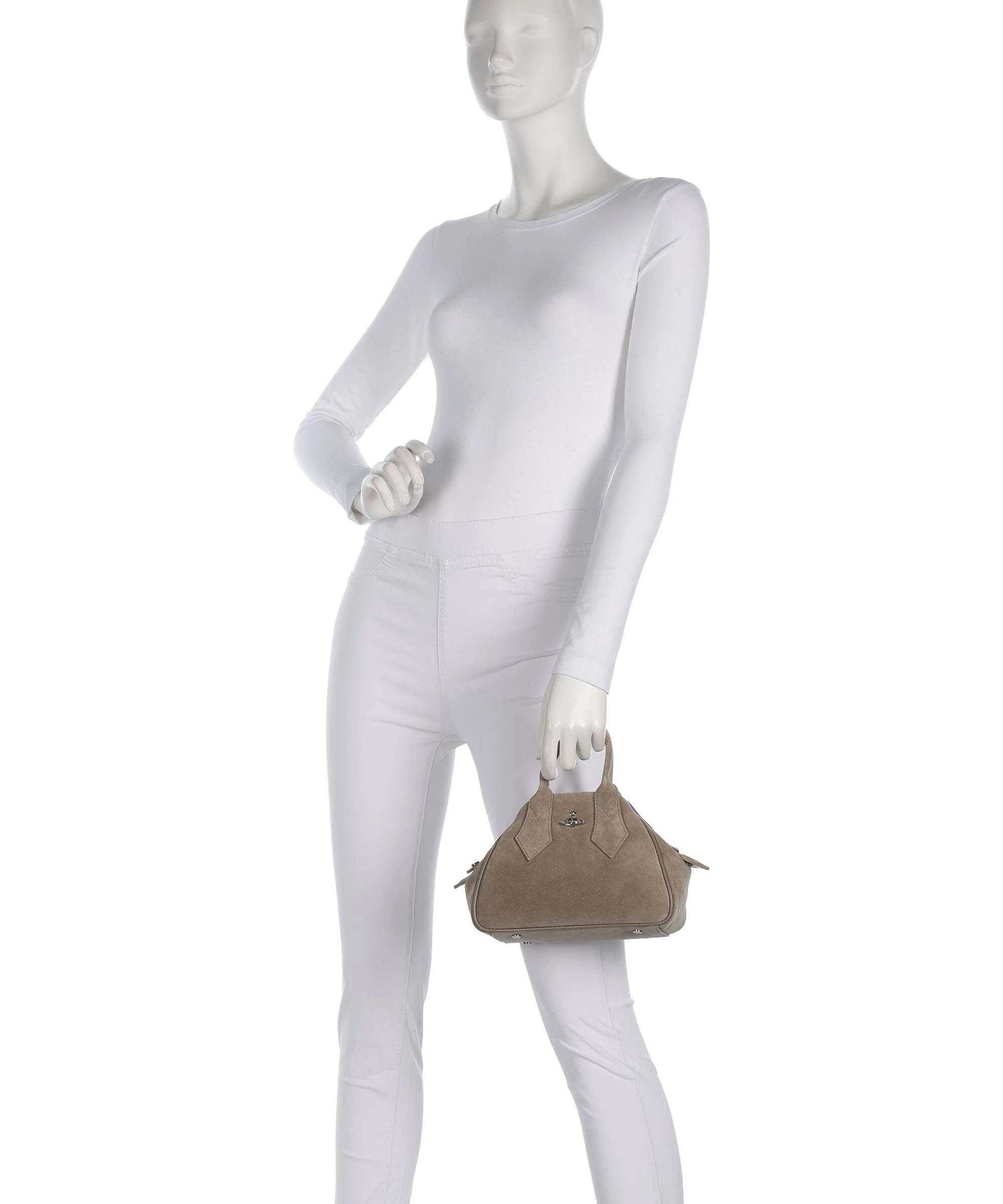 Vivienne Westwood Yasmine Suede Small Handtas stone - Image 3